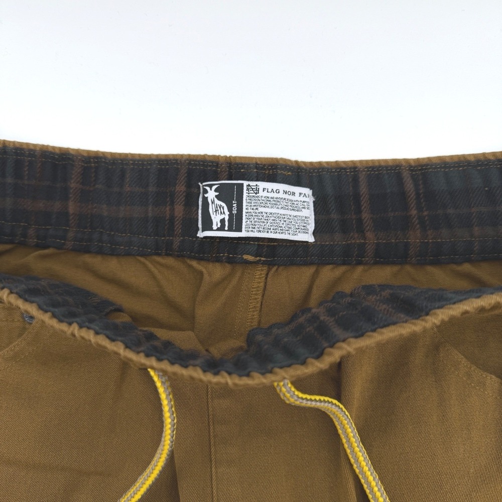 Flag Nor Fail Goat Jogger Pants Mens L Brown Canvas Cargo Utility Streetwear NEW - Picture 8 of 16